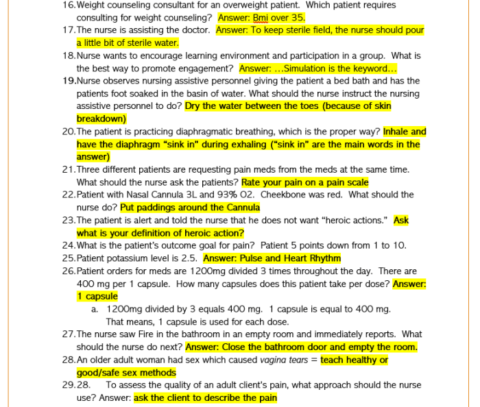 Hesi fundamentals practice exam 1