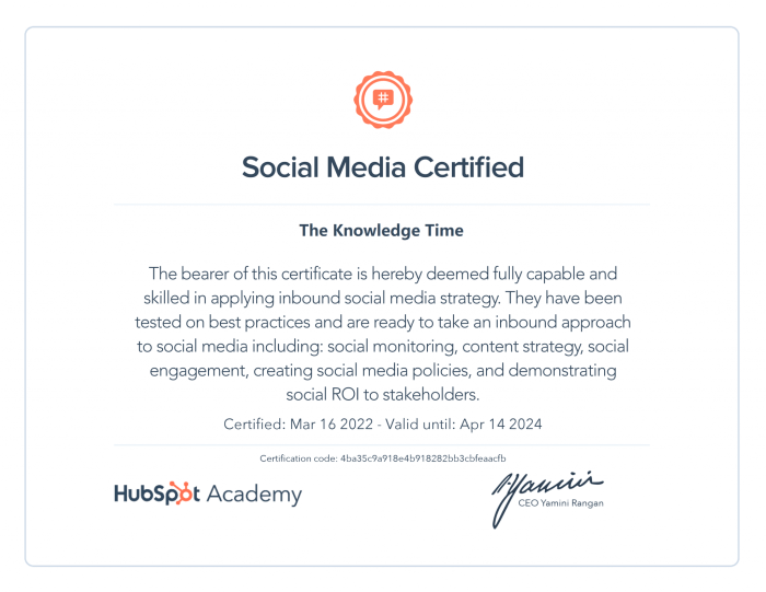 Hubspot social media marketing exam answers