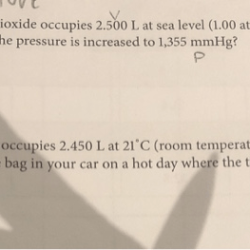 A sample of carbon dioxide occupies a volume of 3.50